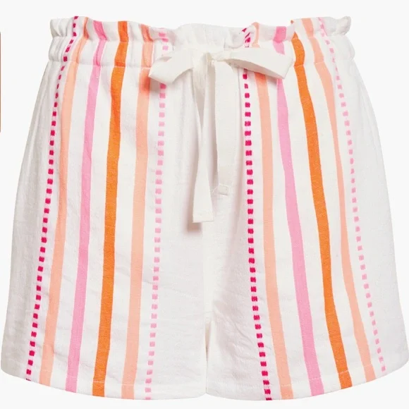 NEW lemlem Eshe Striped Cotton Blend Shorts